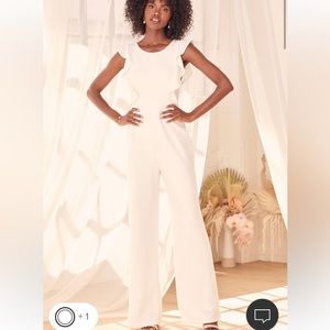 Lulus White Ruffled Jumpsuit